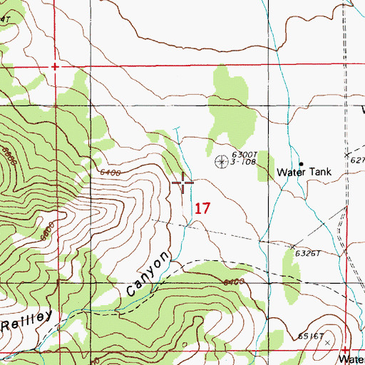 Topographic Map of Little Reilley Canyon, NV