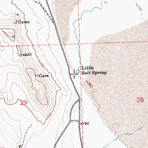 Topographic Map of Little Salt Spring, NV