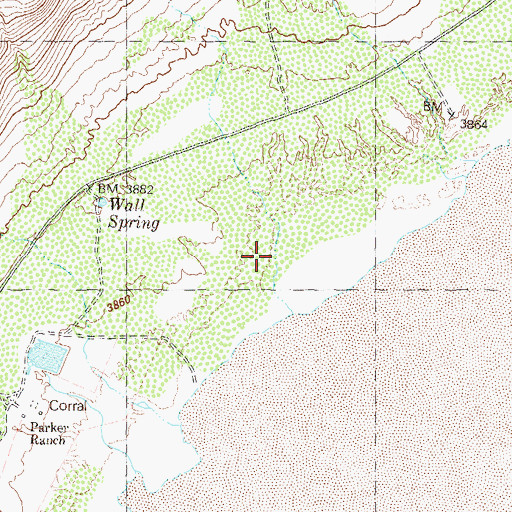 Topographic Map of Little Sawmill Canyon, NV