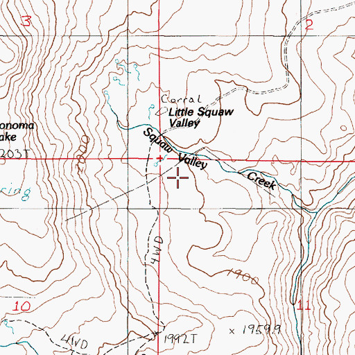 Topographic Map of Little Squaw Valley, NV