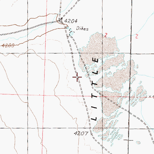 Topographic Map of Little Valley, NV