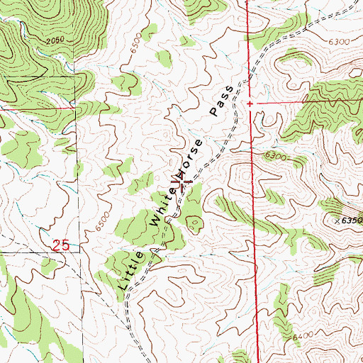 Topographic Map of Little White Horse Pass, NV