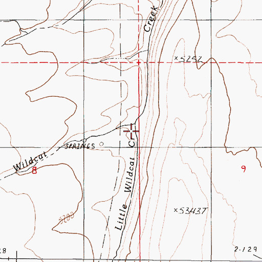 Topographic Map of Little Wildcat Creek, NV
