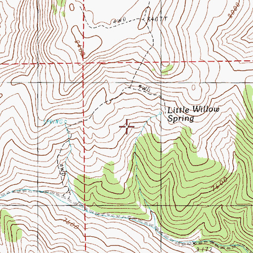 Topographic Map of Little Willow Spring, NV