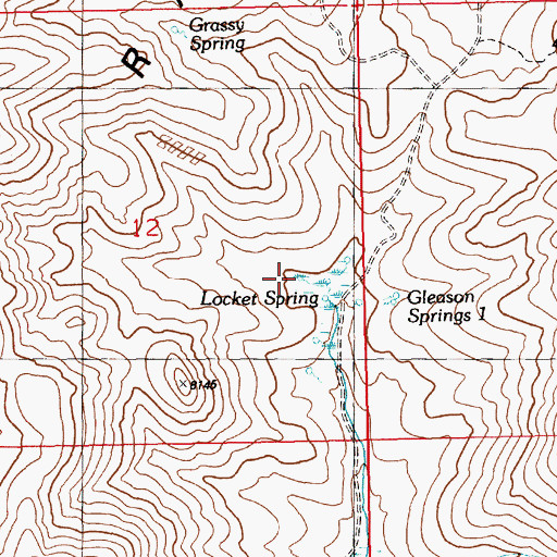Topographic Map of Locket Spring, NV