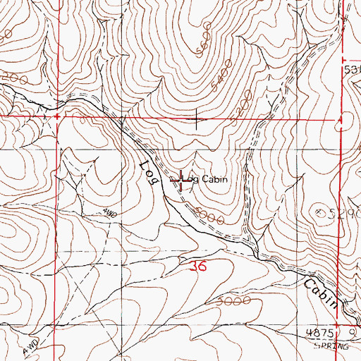 Topographic Map of Log Cabin, NV