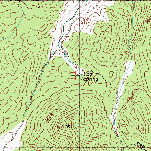Topographic Map of Log Spring, NV