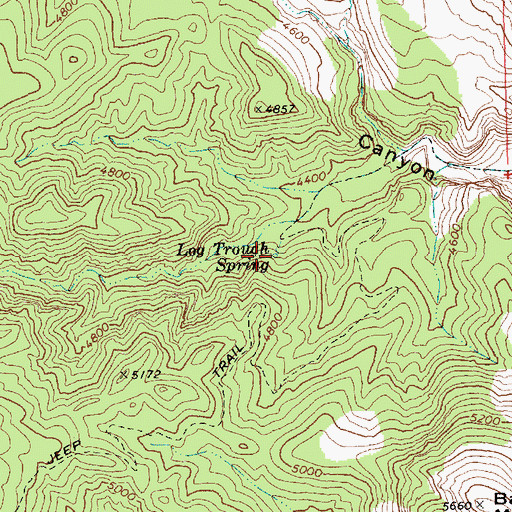 Topographic Map of Log Trough Spring, NV