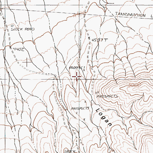 Topographic Map of Logan Canyon, NV
