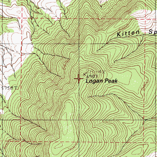 Topographic Map of Logan Peak, NV