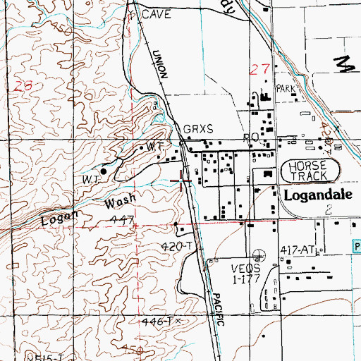 Topographic Map of Logan Wash, NV