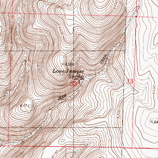 Topographic Map of Lone Juniper Spring, NV