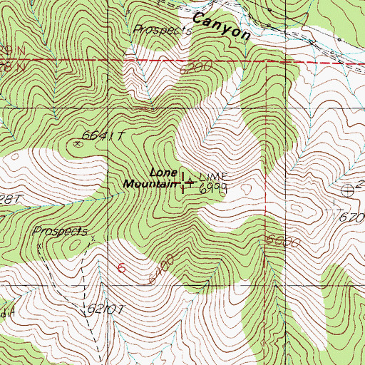 Topographic Map of Lone Mountain, NV