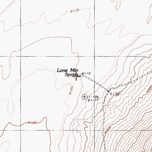 Topographic Map of Lone Mountain Spring, NV