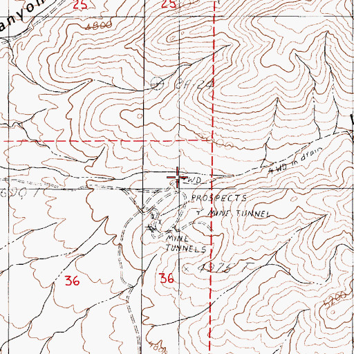 Topographic Map of Lone Pine Canyon, NV