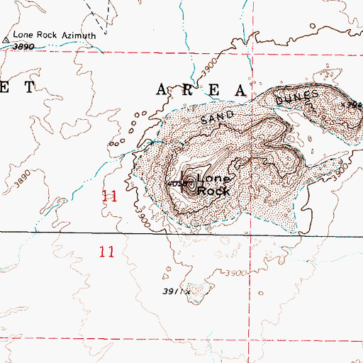 Topographic Map of Lone Rock, NV