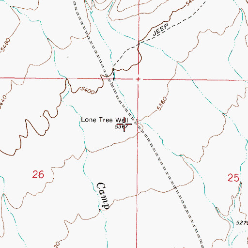 Topographic Map of Lone Tree Well, NV