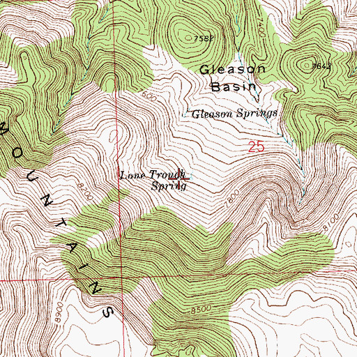 Topographic Map of Lone Trough Spring, NV
