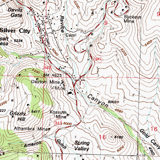Topographic Map of Long Canyon, NV
