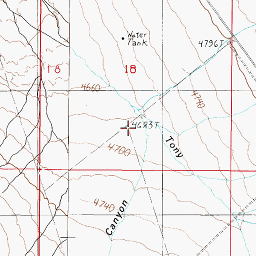 Topographic Map of Long Canyon, NV