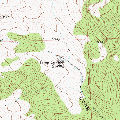 Topographic Map of Long Canyon Spring, NV