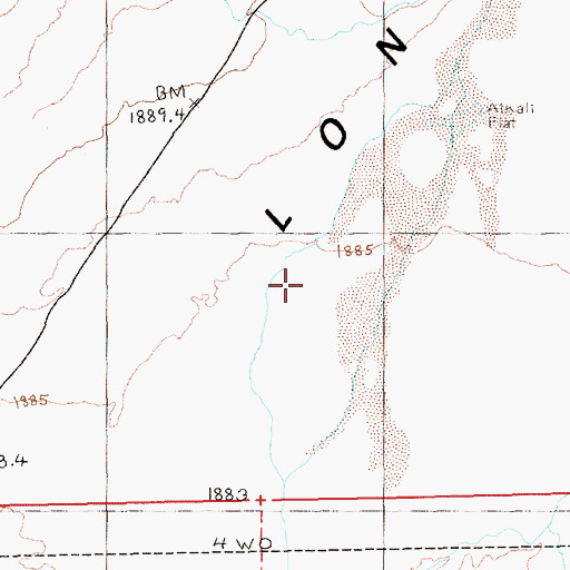 Topographic Map of Long Valley Wash, NV