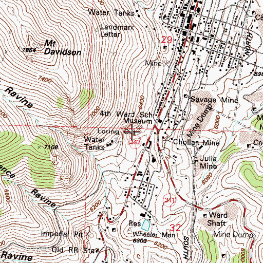 Topographic Map of Loring Cut, NV