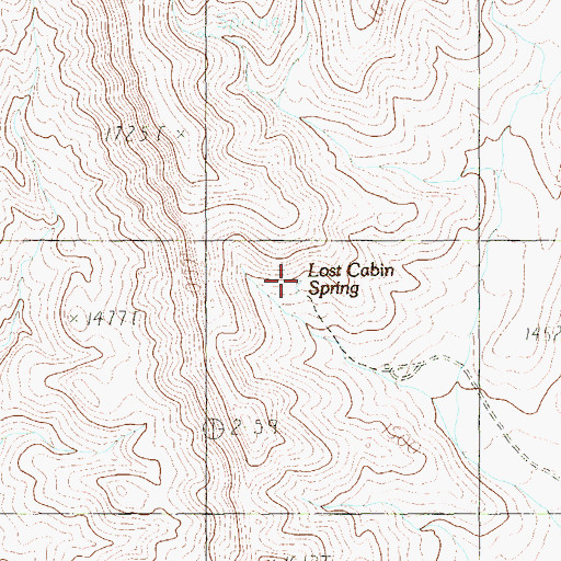 Topographic Map of Lost Cabin Spring, NV