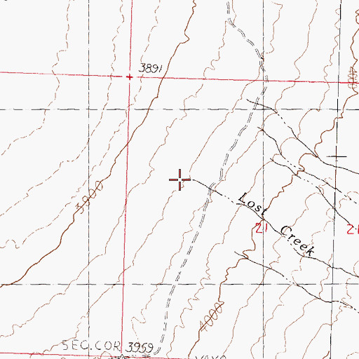 Topographic Map of Lost Creek, NV