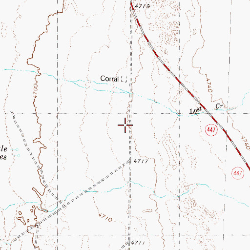 Topographic Map of Lost Creek, NV