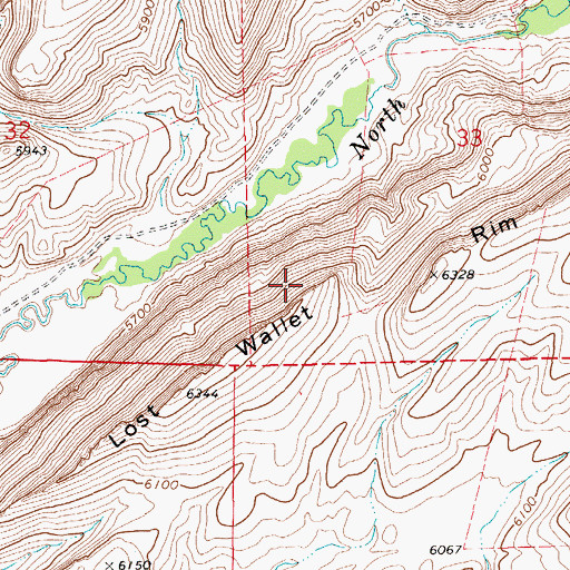 Topographic Map of Lost Wallet Rim, NV