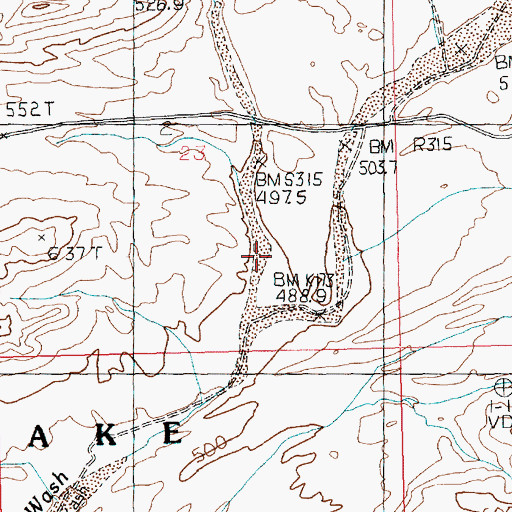 Topographic Map of Lovell Wash, NV