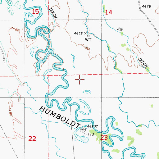 Topographic Map of Lower Twenty-five Ditch, NV