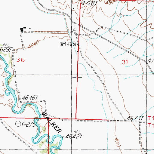 Topographic Map of Lower Charlebois Ditch, NV