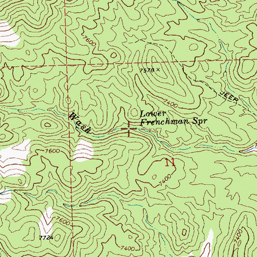 Topographic Map of Lower Frenchman Spring, NV