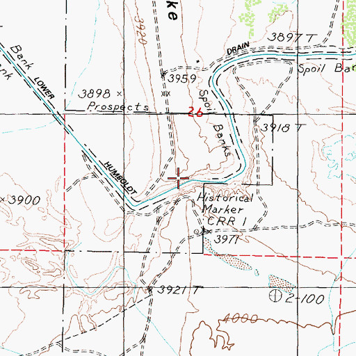 Topographic Map of Lower Humboldt Drain, NV