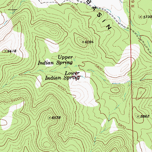 Topographic Map of Lower Indian Spring, NV
