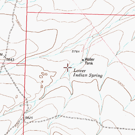 Topographic Map of Lower Indian Spring, NV