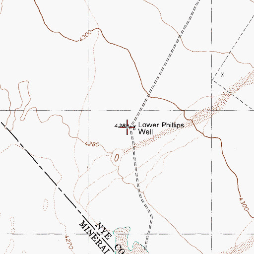 Topographic Map of Lower Phillips Well, NV