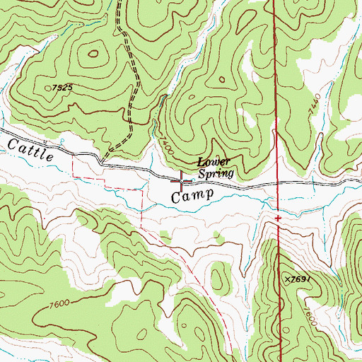 Topographic Map of Lower Spring, NV