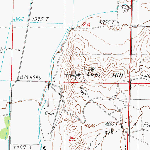 Topographic Map of Luhr Hill, NV