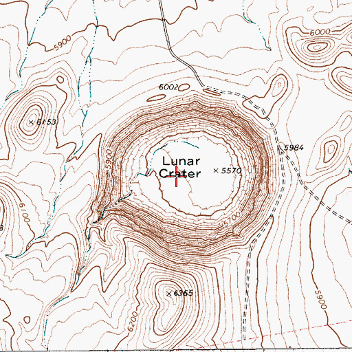 Topographic Map of Lunar Crater, NV