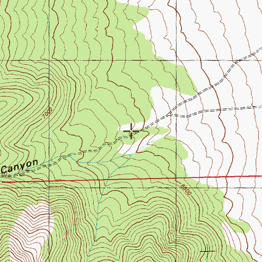 Topographic Map of Lusetti Canyon, NV