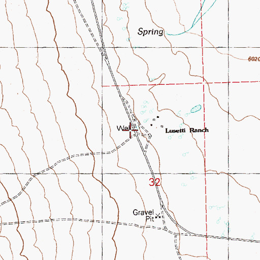 Topographic Map of Lusetti Ranch, NV