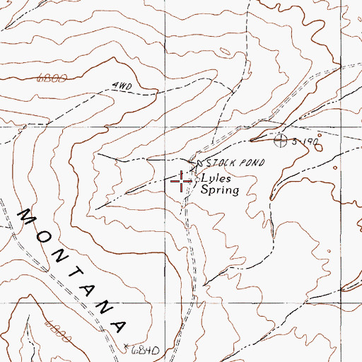 Topographic Map of Lyles Spring, NV