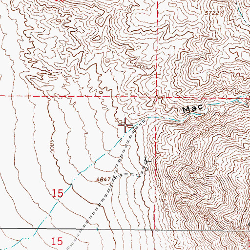 Topographic Map of Mac Canyon, NV