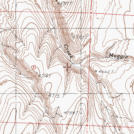 Topographic Map of Maggie Creek, NV