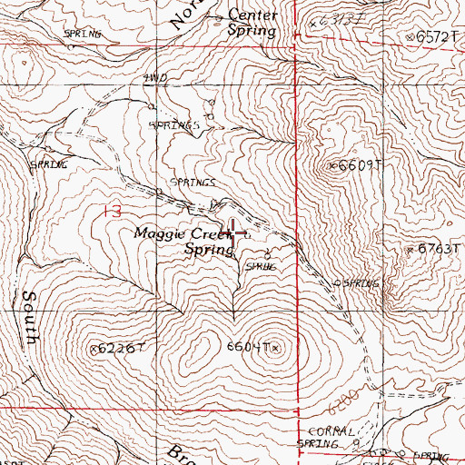 Topographic Map of Maggie Creek Spring, NV