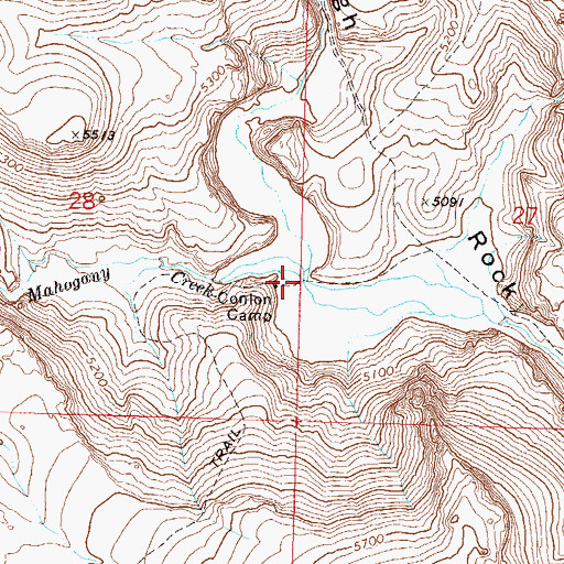 Topographic Map of Mahogany Creek, NV