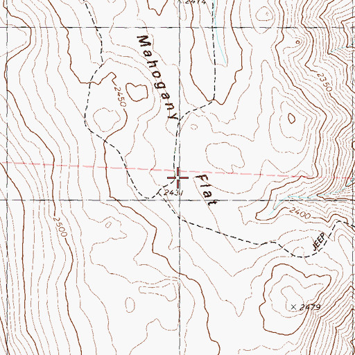 Topographic Map of Mahogany Flat, NV